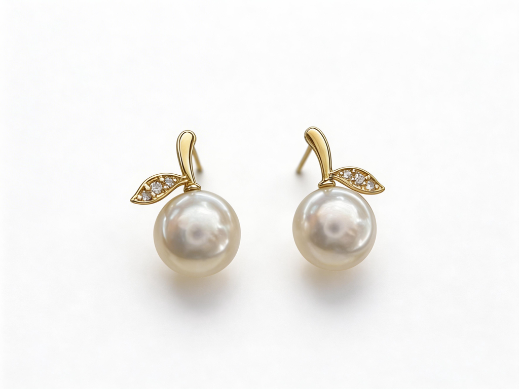 Apple-Shaped Japanese Akoya Earrings