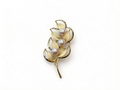 2‑in‑1 Japanese Akoya Pearl Leaf Brooch Pendant | 9‑9.5mm Gold‑Plated Silver Convertible Jewelry.