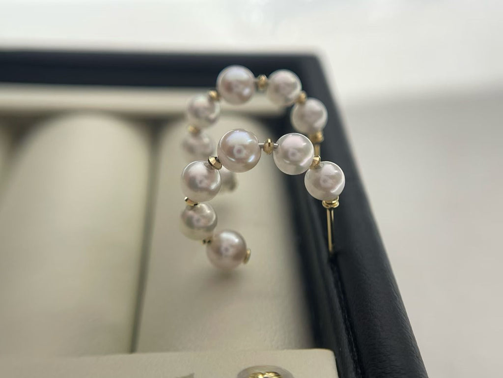 Curved Seawater Pearl Hoop Earrings
