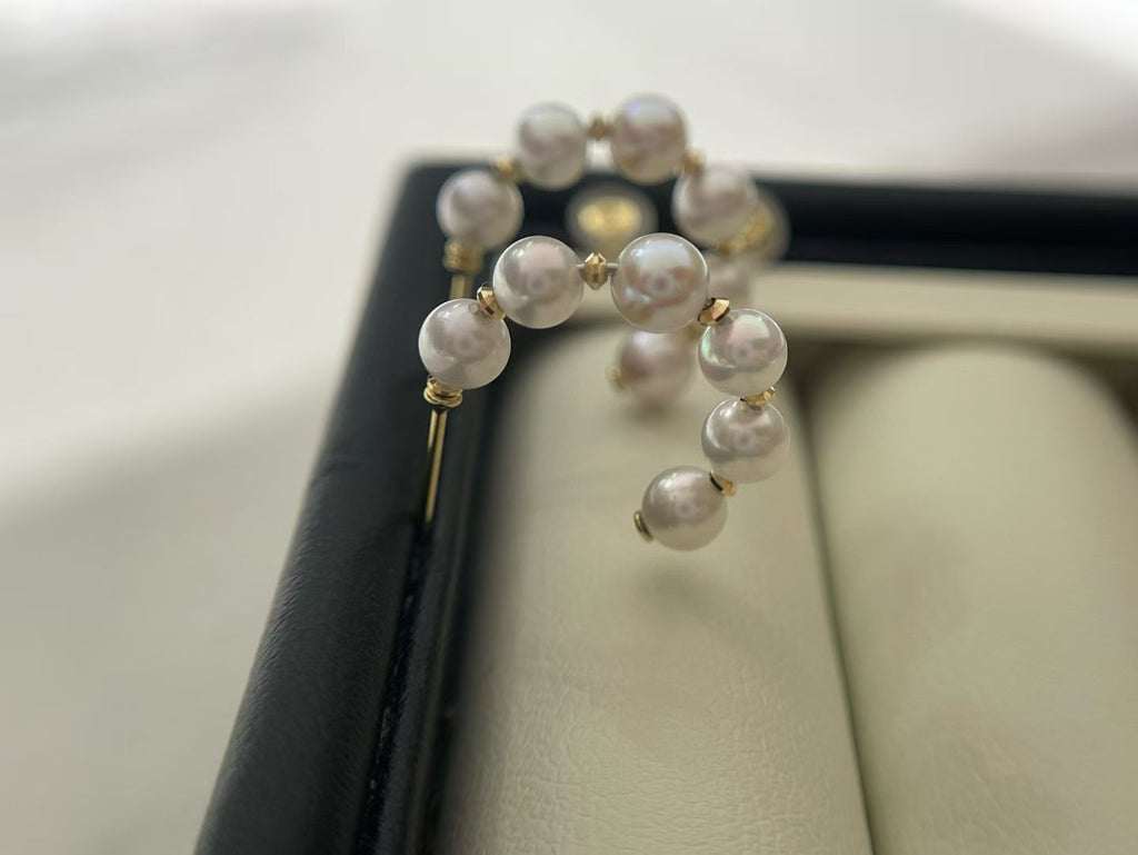 Curved Seawater Pearl Hoop Earrings