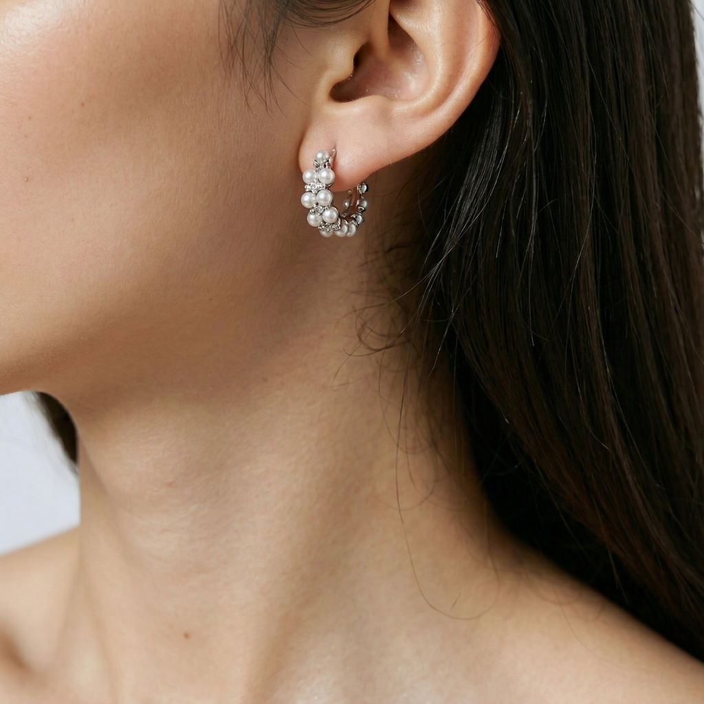 Handmade Aurora Freshwater Pearl Earrings.